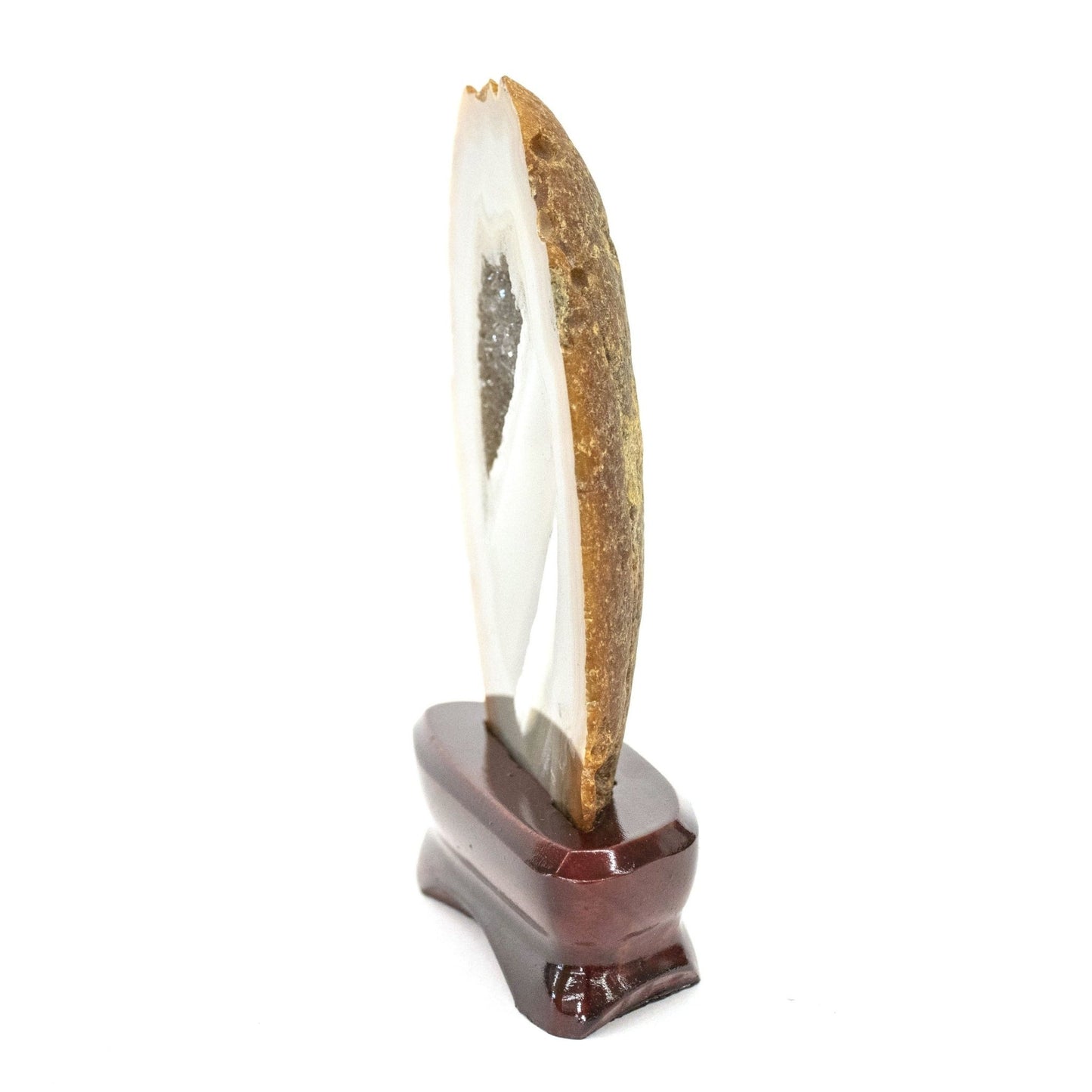 Agate Mineral Slice Wood Stand