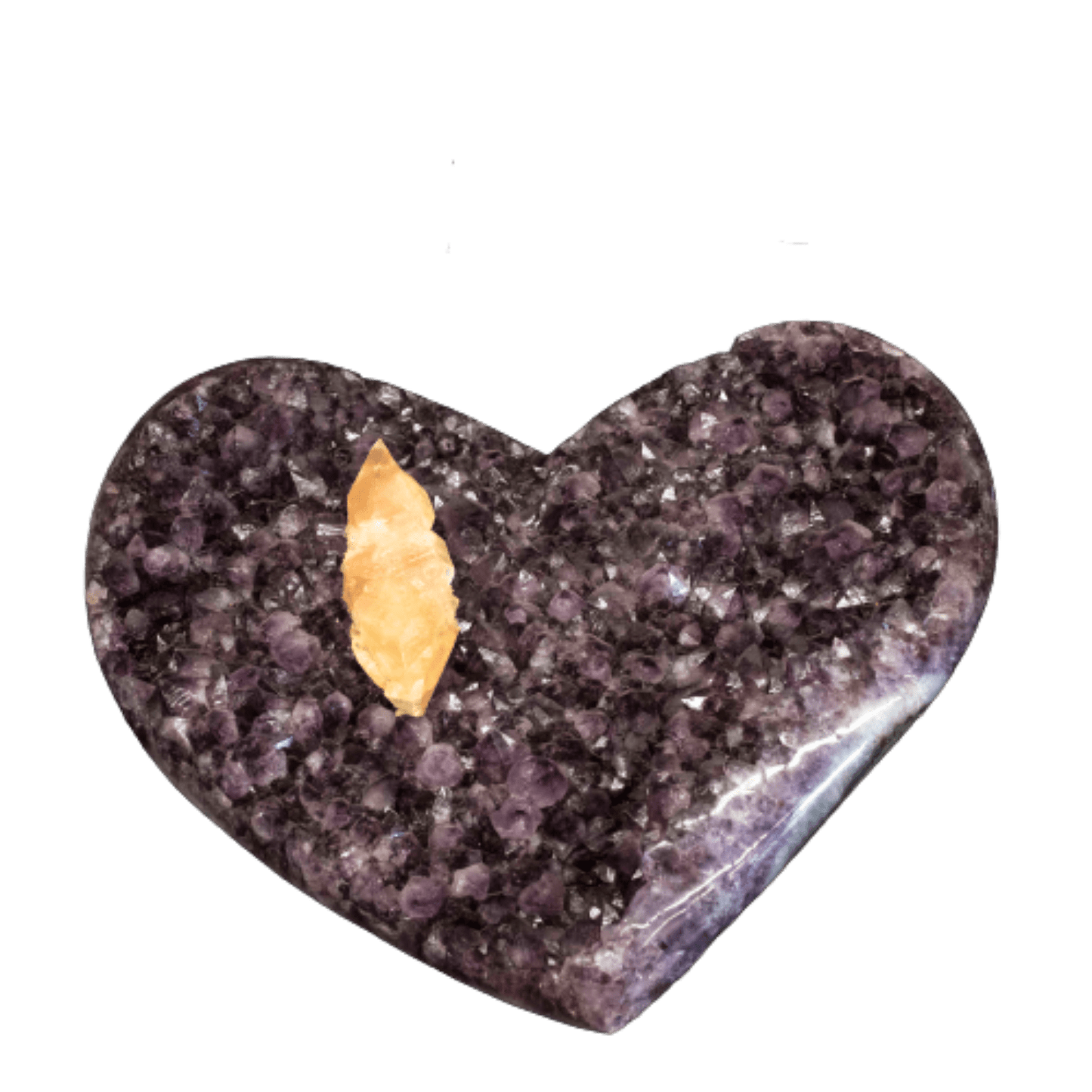 Amethyst Carved Crystal Cluster Heart Calcite Crystal