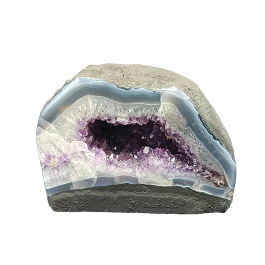 Front side of Amethyst geode cathedral