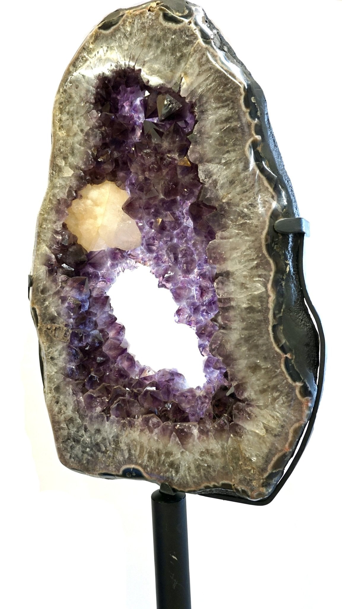 Amethyst Geode Slice On Rotating Stand