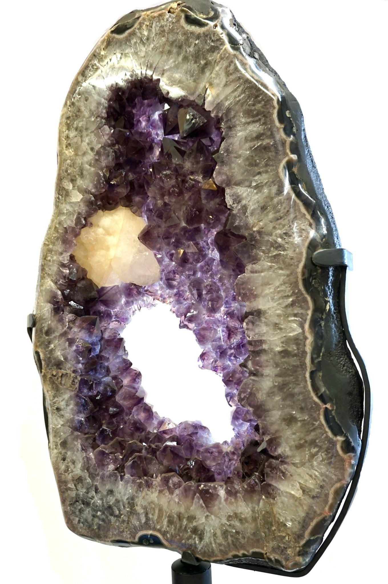 Amethyst Geode Slice On Rotating Stand