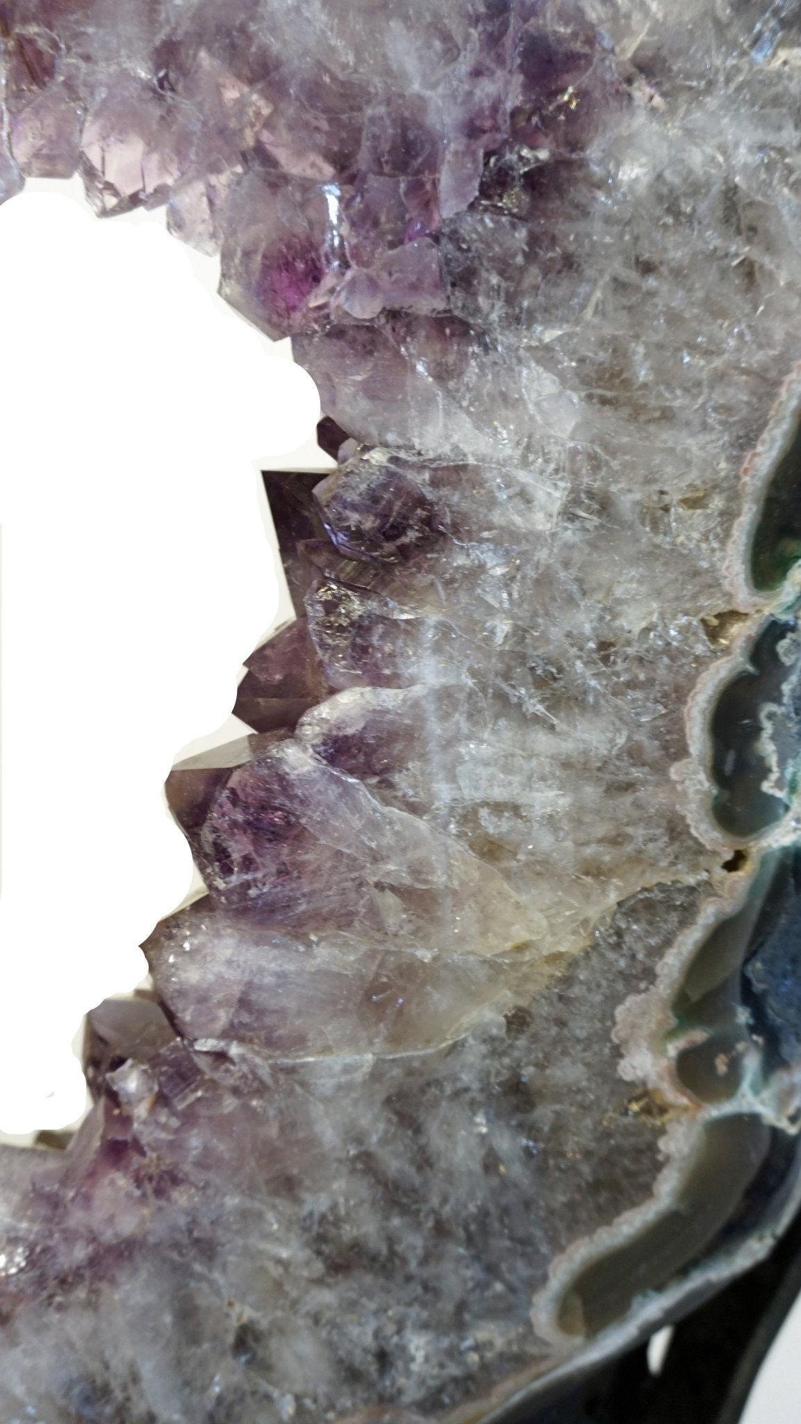 Amethyst Geode Slice On Rotating Stand