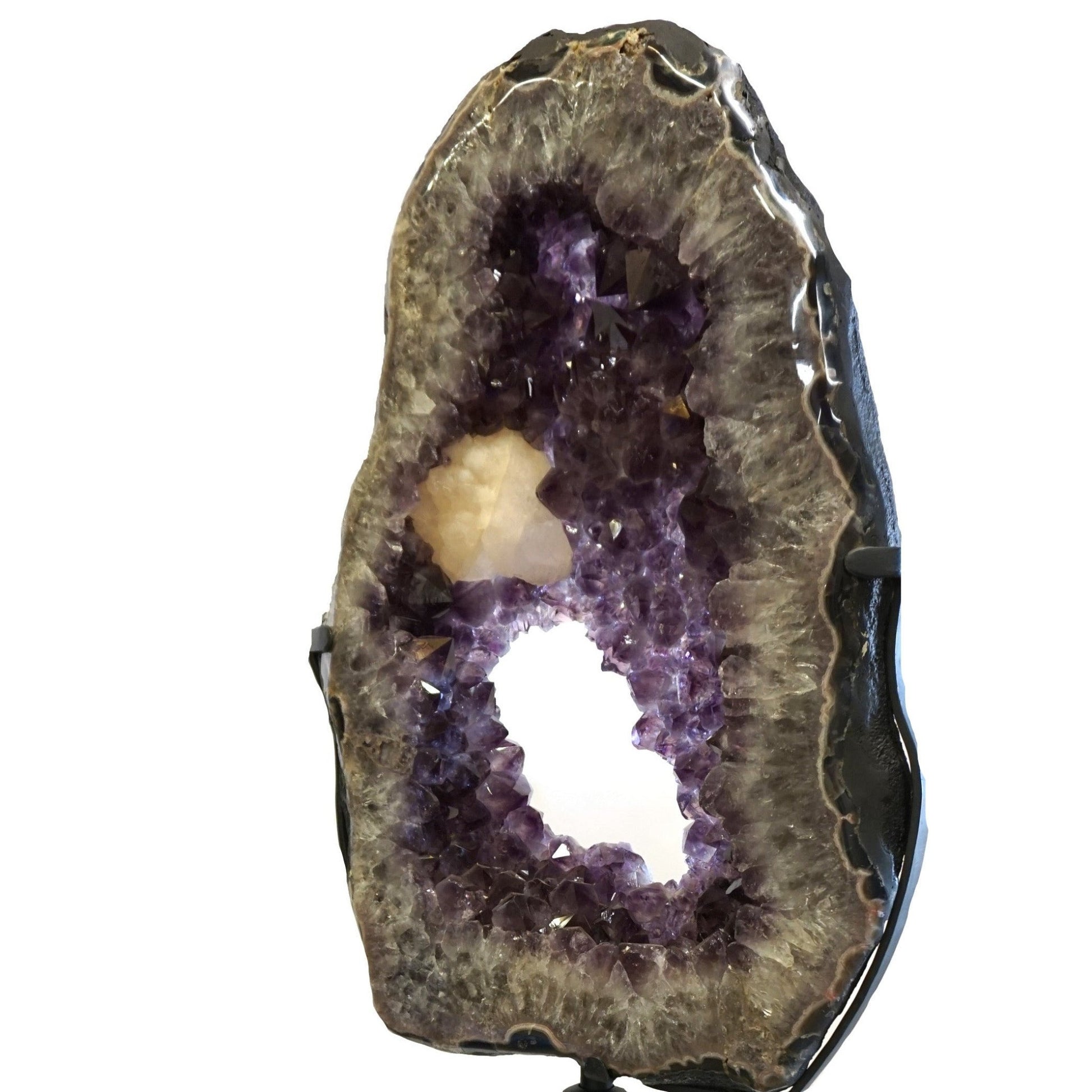 Amethyst Geode Slice On Rotating Stand