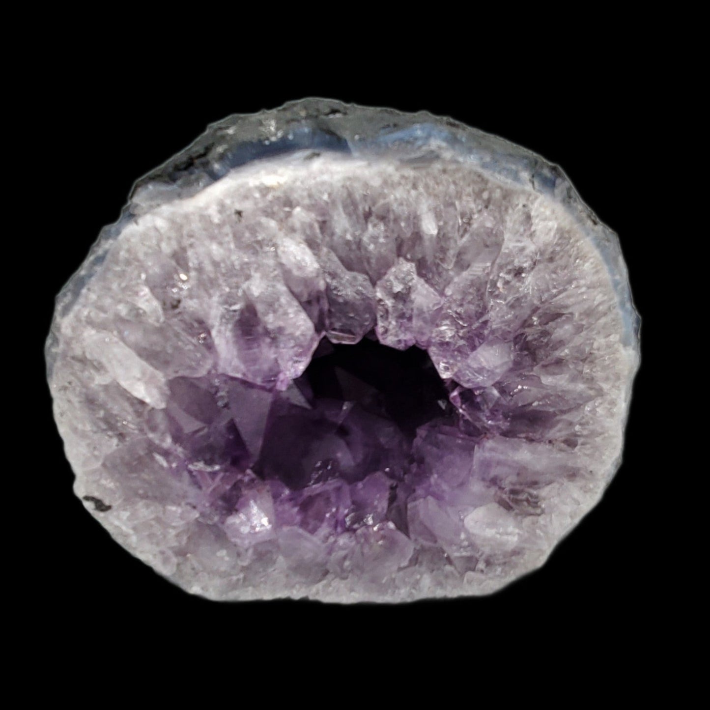 Amethyst Polished Edge Geode Half Purple Mineral Accent