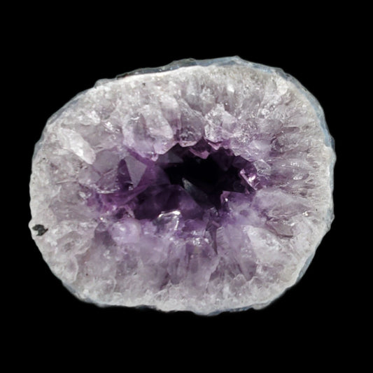 Amethyst Polished Edge Geode Half Purple Mineral Accent