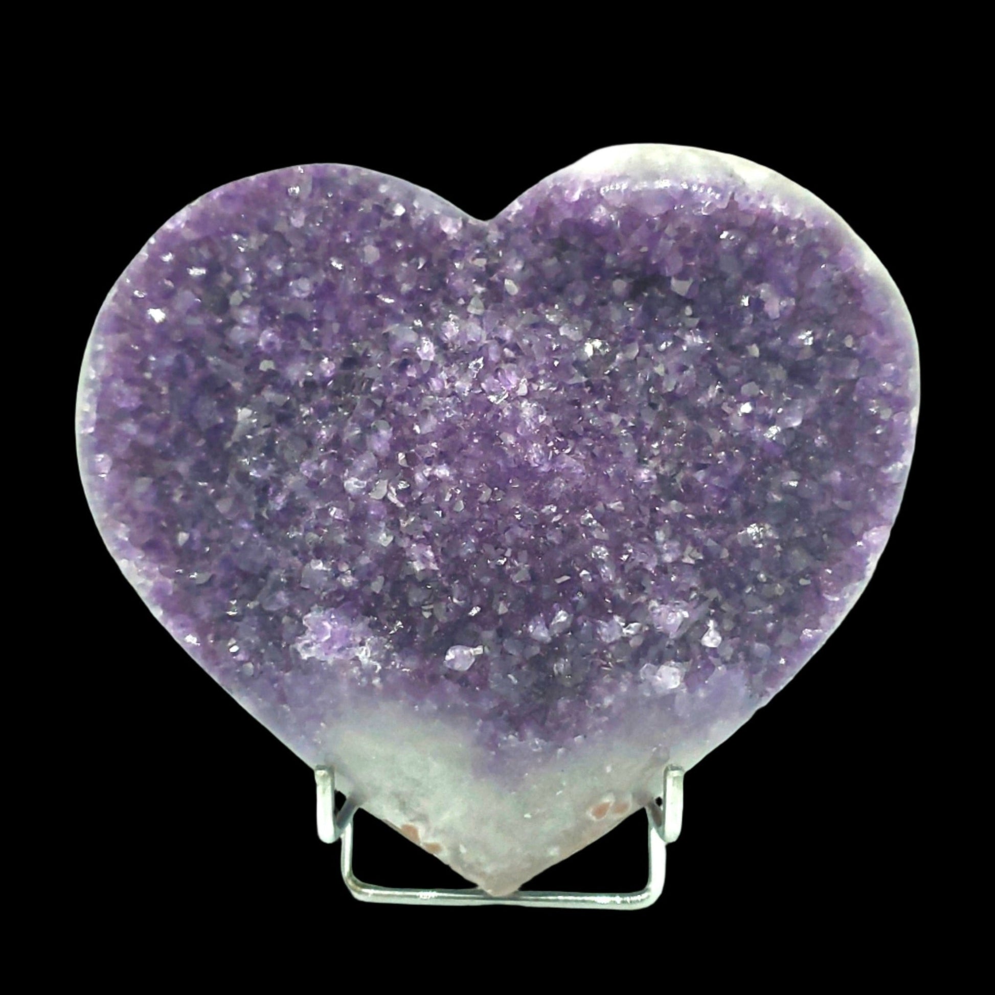 Amethyst Quartz Crystal Carved Heart Polished