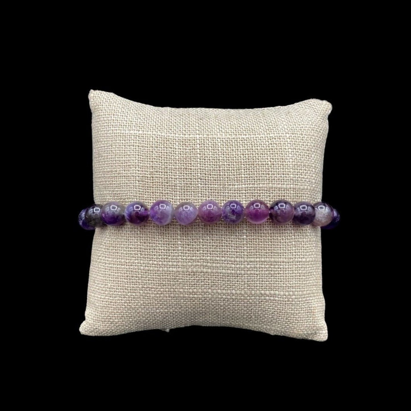 Amethyst Stretch Bracelet 8mm Polished Bead