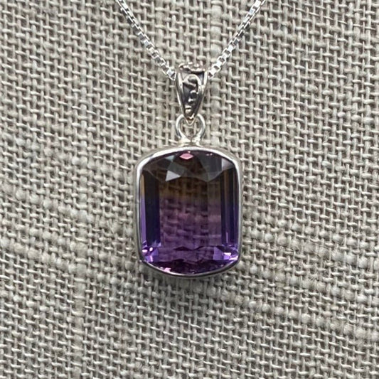 Ametrine Gemstone And Sterling Silver Necklace