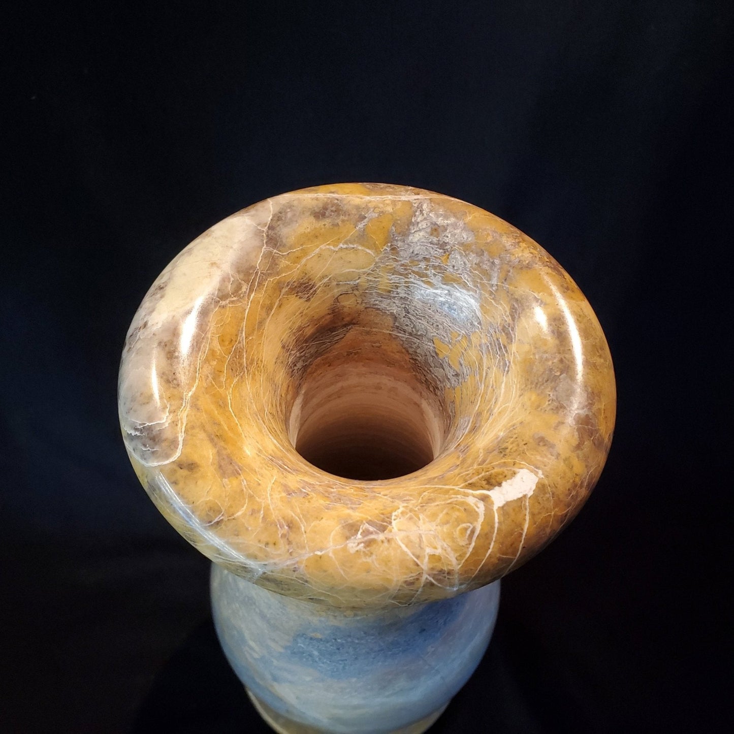 Artisan Vase Carved Peacock Marble Silhouette Vase Tabletop Accent