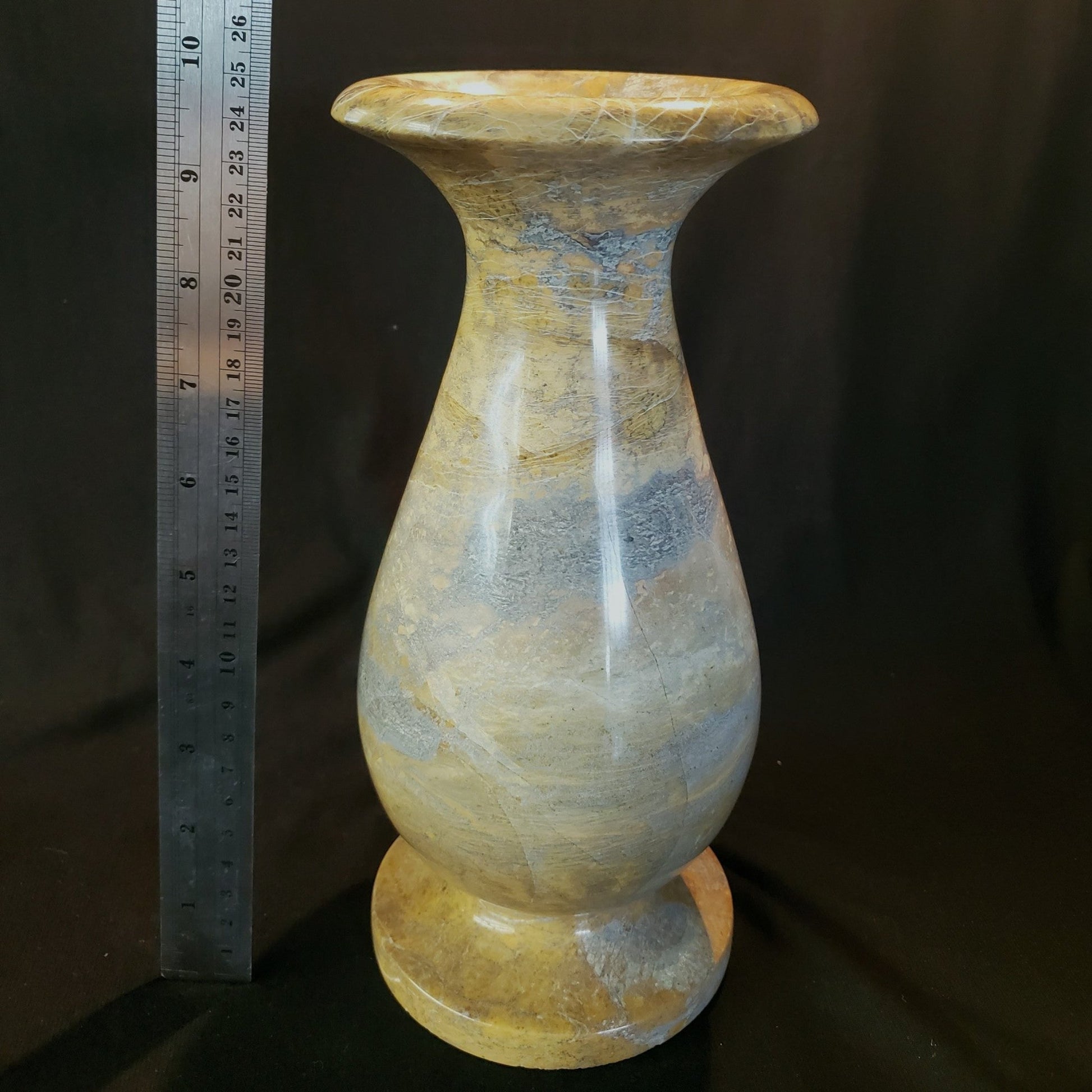 Artisan Vase Carved Peacock Marble Silhouette Vase Tabletop Accent