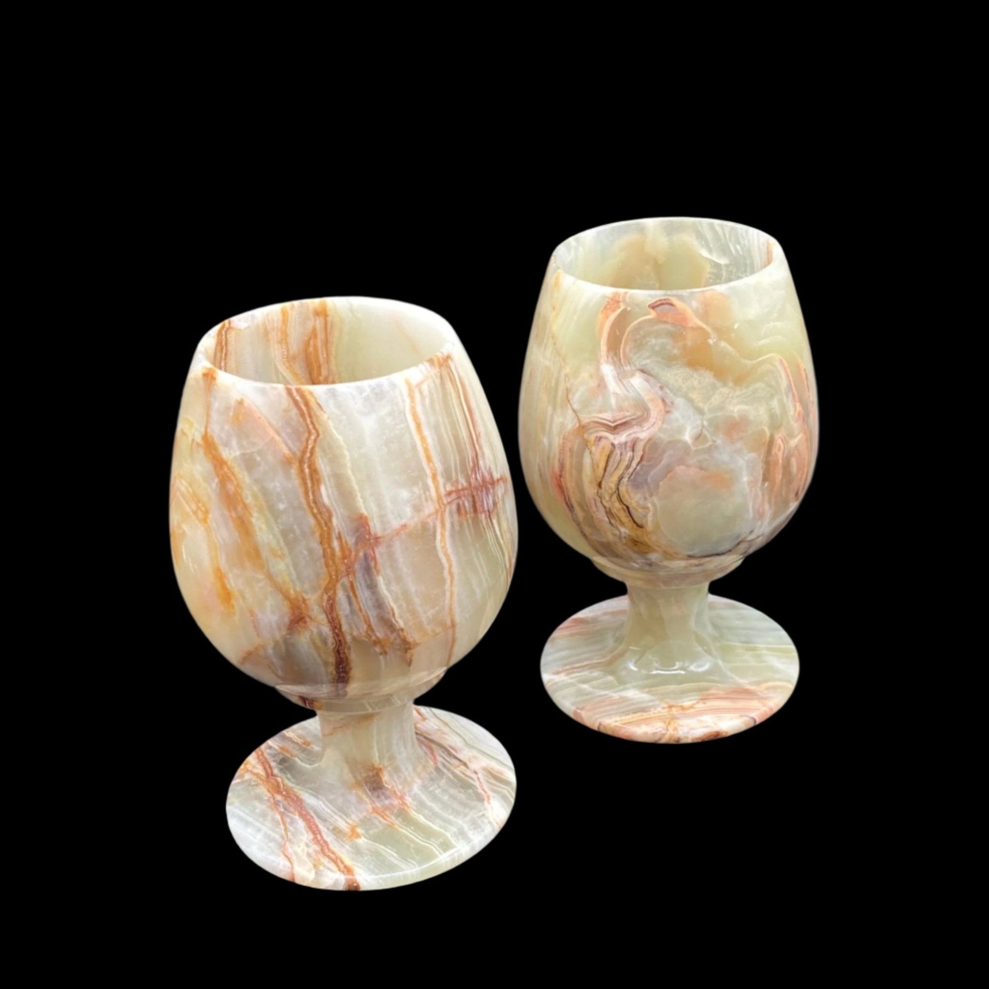 Banded Onyx goblet drinkware set