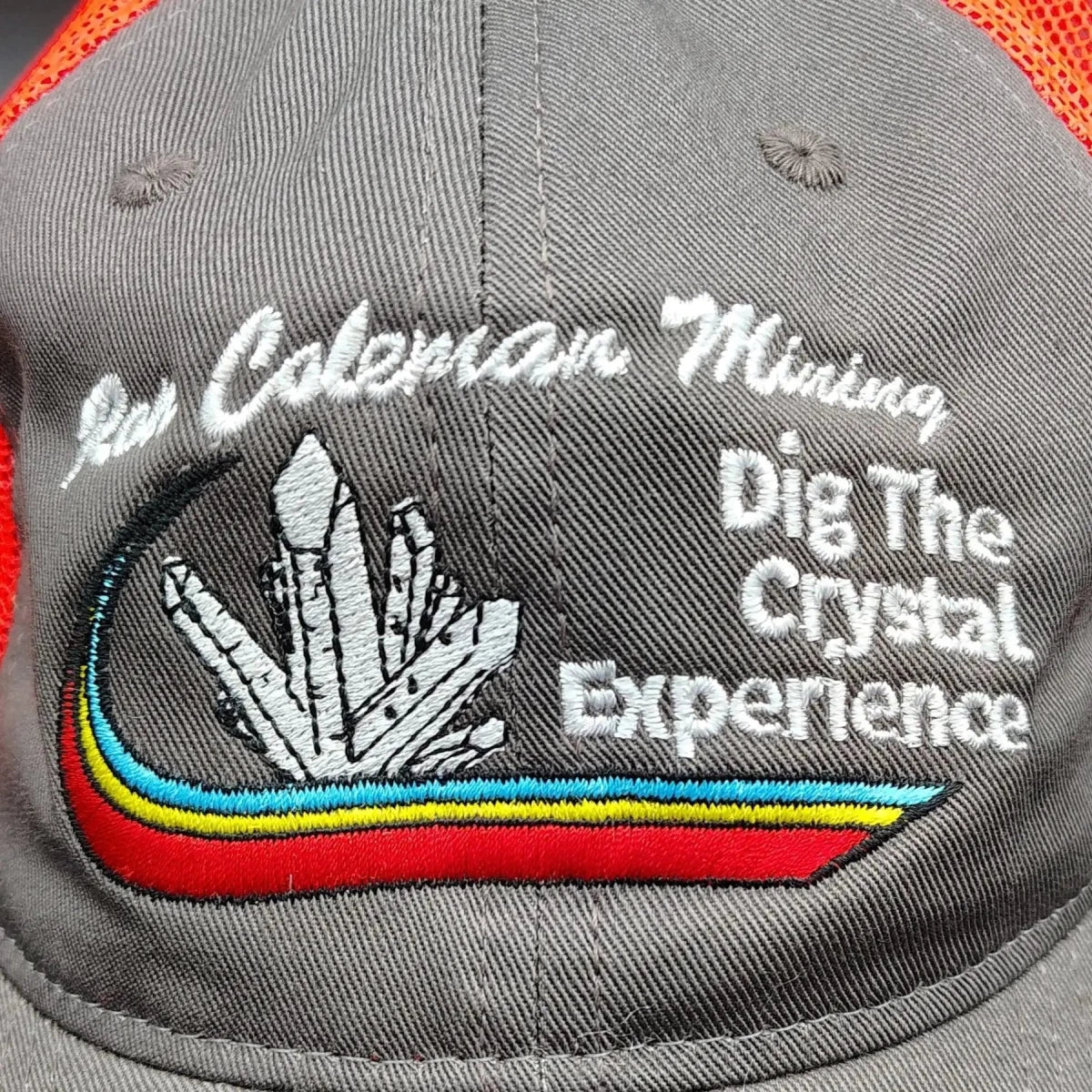 This is a close up of the writing on our RCM baseball hat