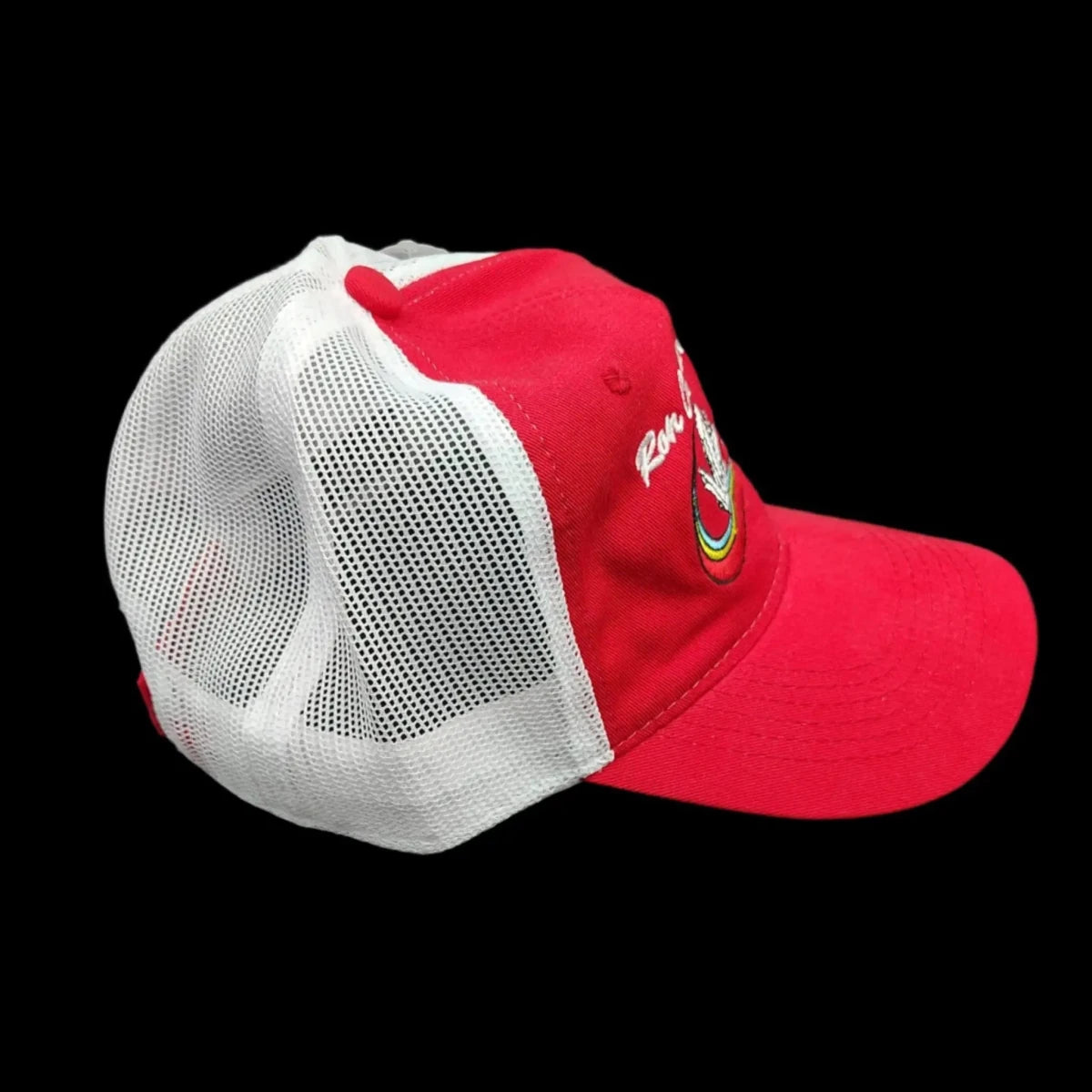 This is the side profile of this red hat