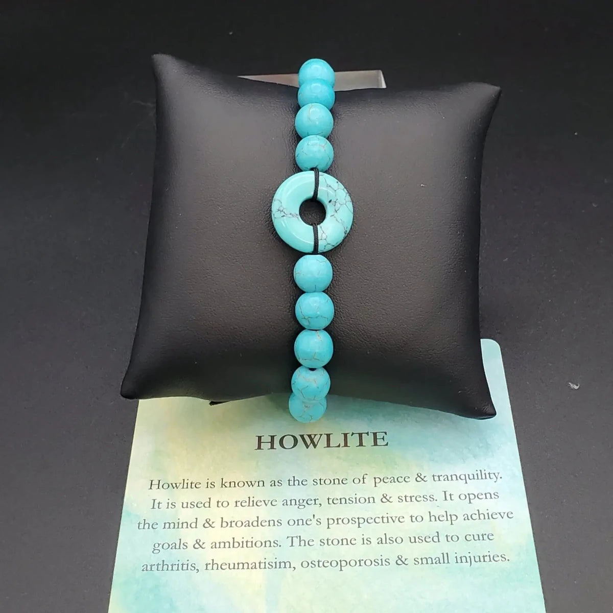 Beaded Bracelet Gemstone With Donut Bead Accent Adjustable Strap