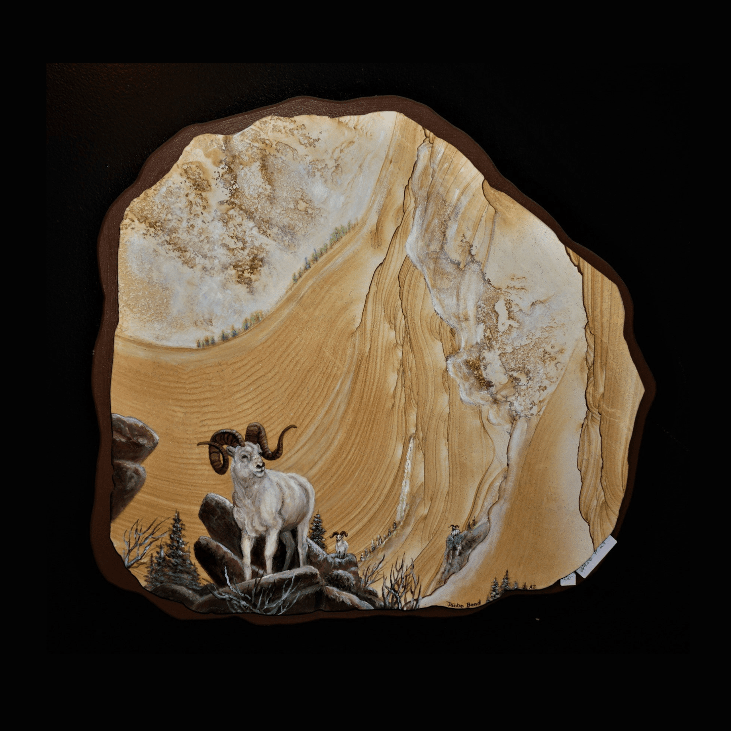 Big Horn Sheep Painting On Sandstone