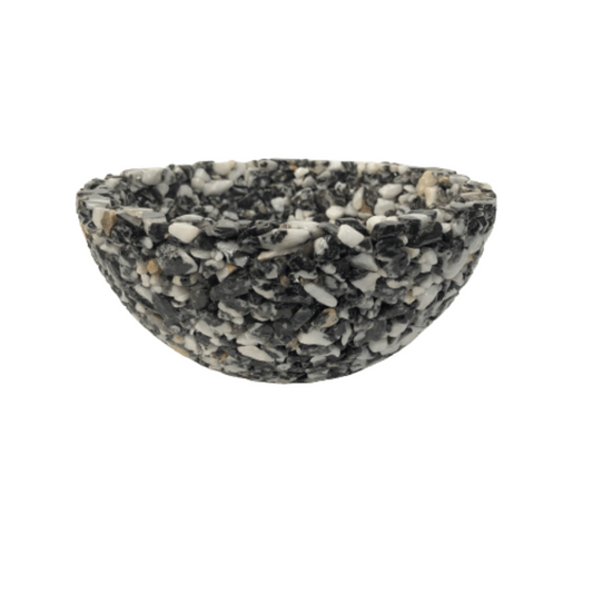 Black And White Zebra Calcite Pebble Stone Decorative Bowl