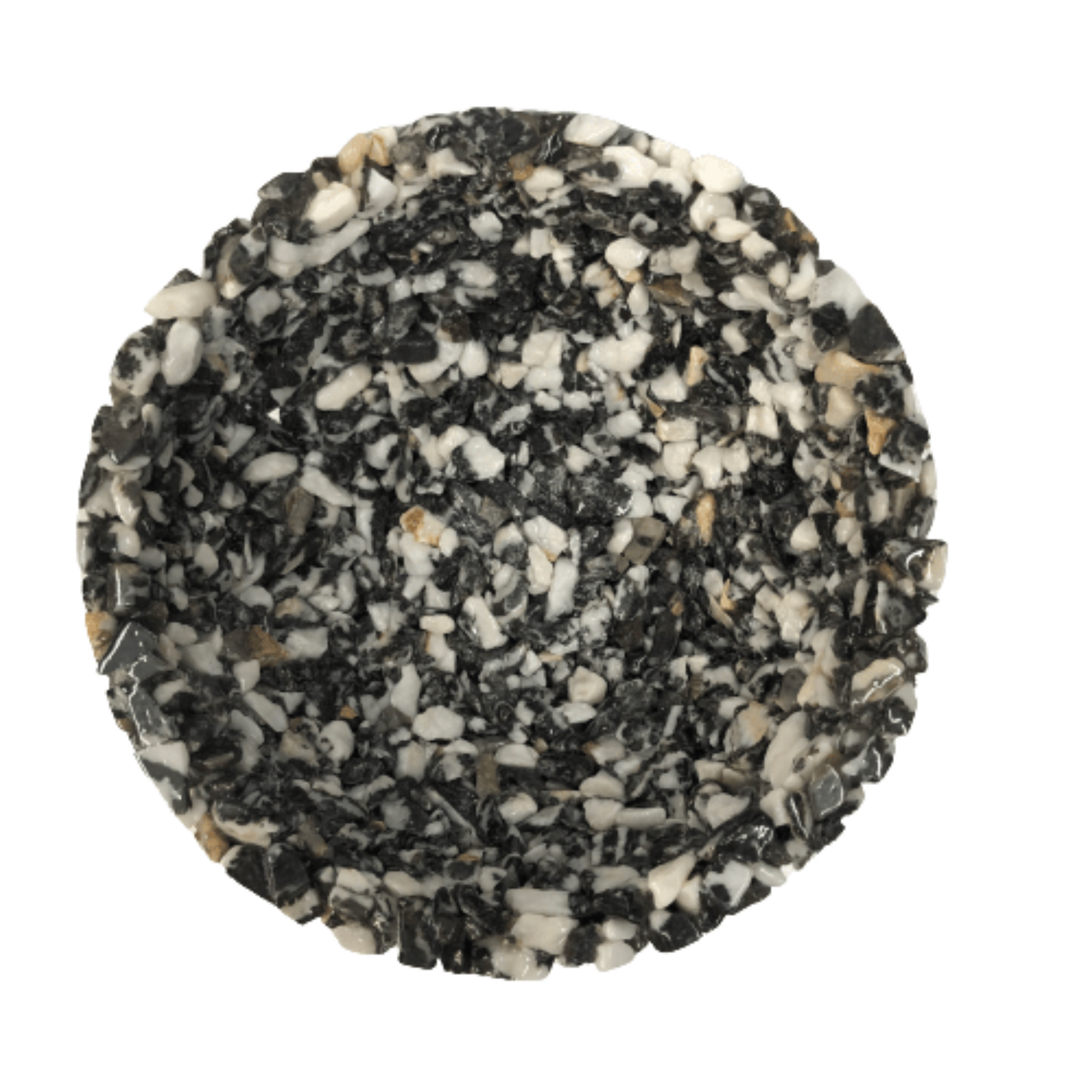 Black And White Zebra Calcite Pebble Stone Decorative Bowl