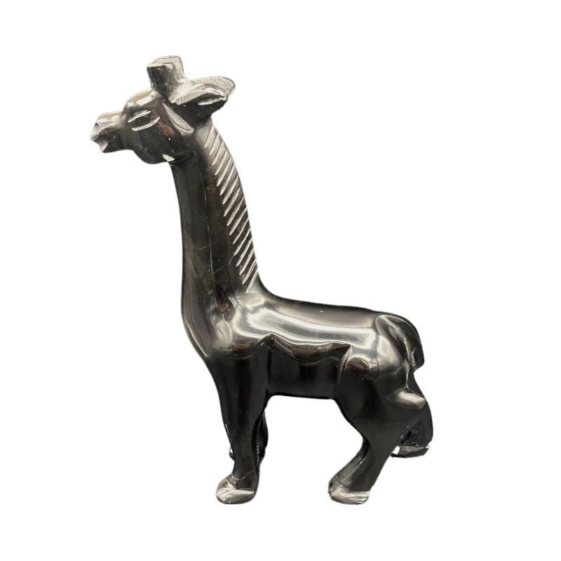 Black Calcite Giraffe Figurine