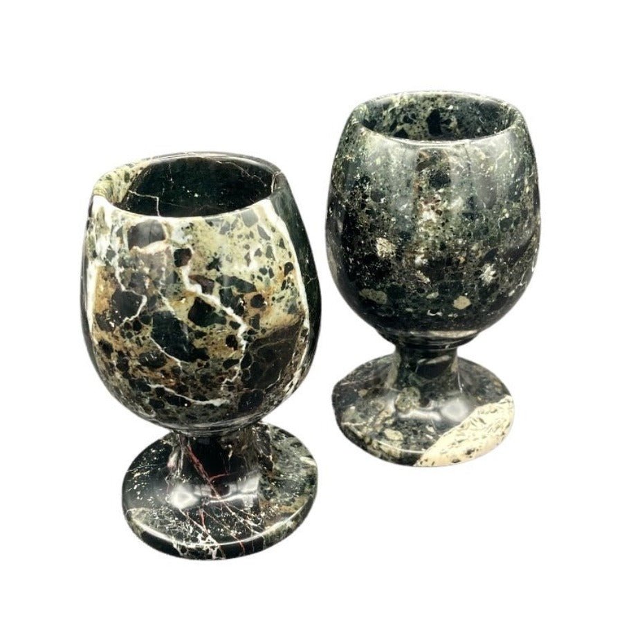 Black Onyx Wine Glass Set With Case