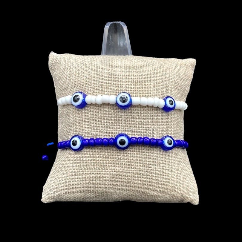 Blue And White Evil Eye Friendship Bracelets