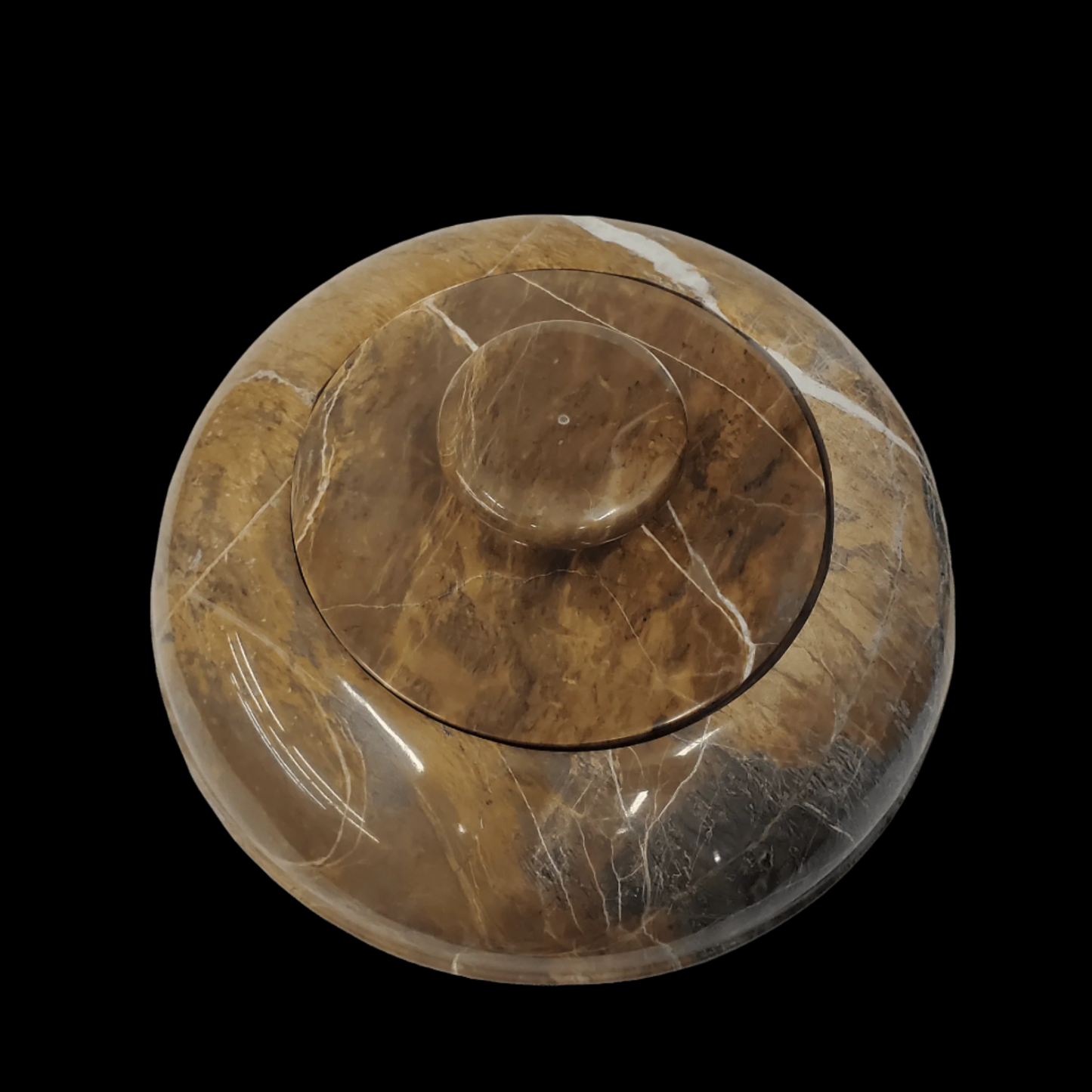 Bowl With Lid Peacock Marble Stone Container