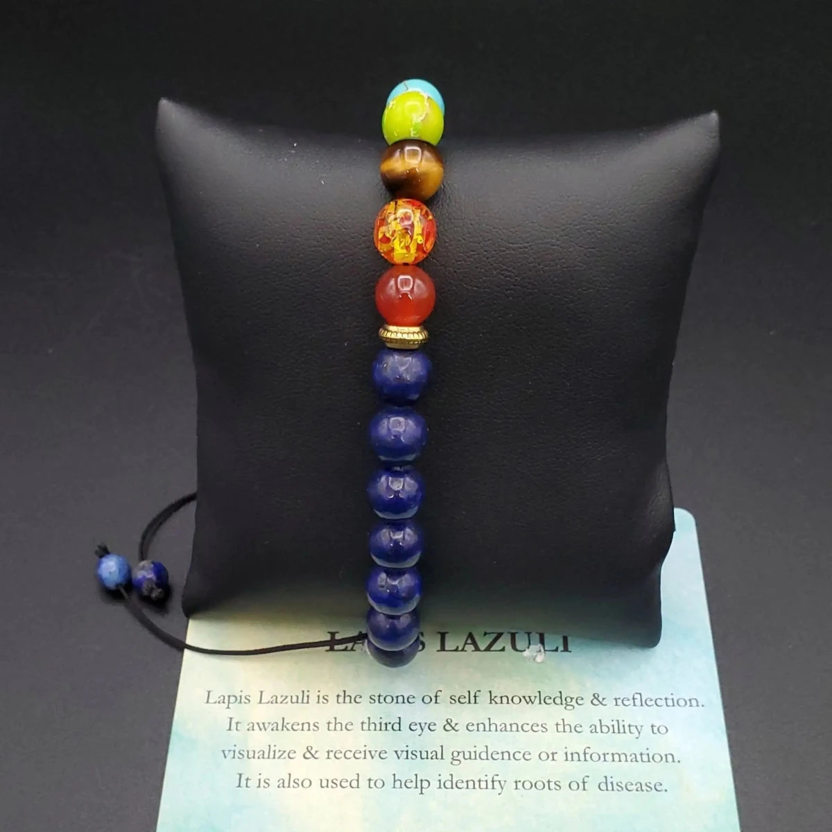 Bracelet 7 Chakra Adjustable Lapis Lazuli