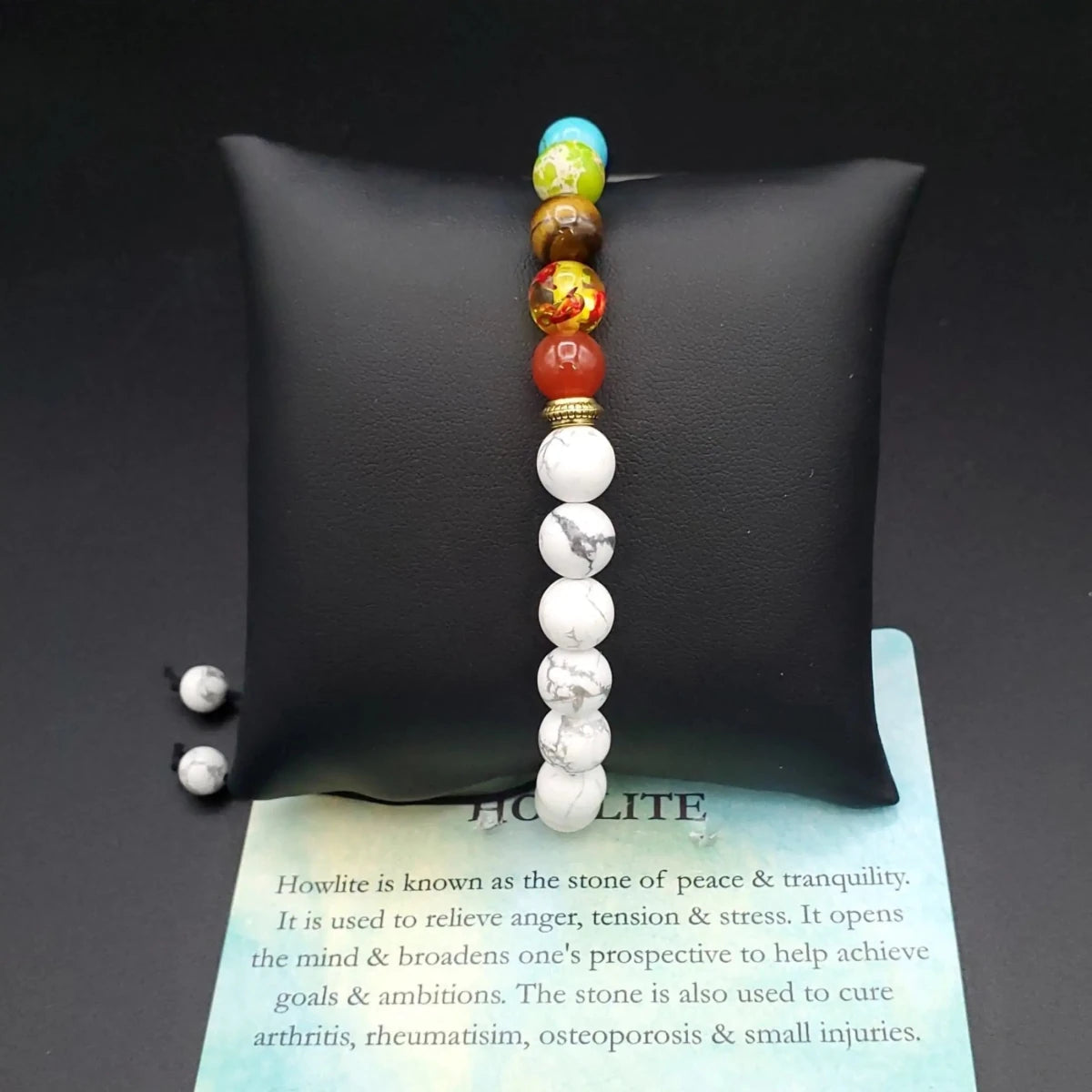 Bracelet 7 Chakra Adjustable Howlite