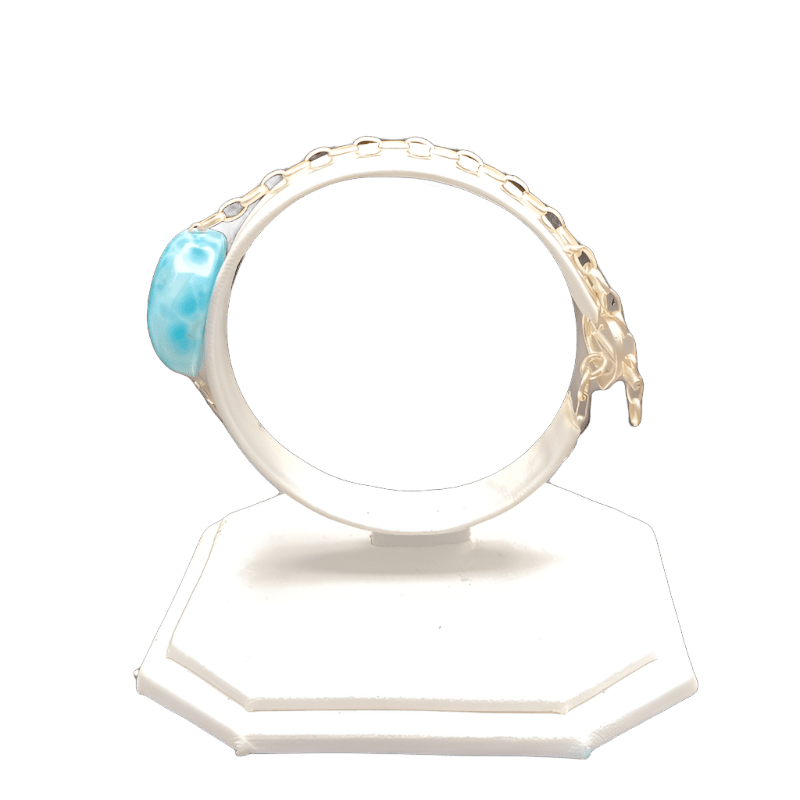 Bracelet Larimar 8 Inch Adjustable Sterling Silver Fashion Jewelry