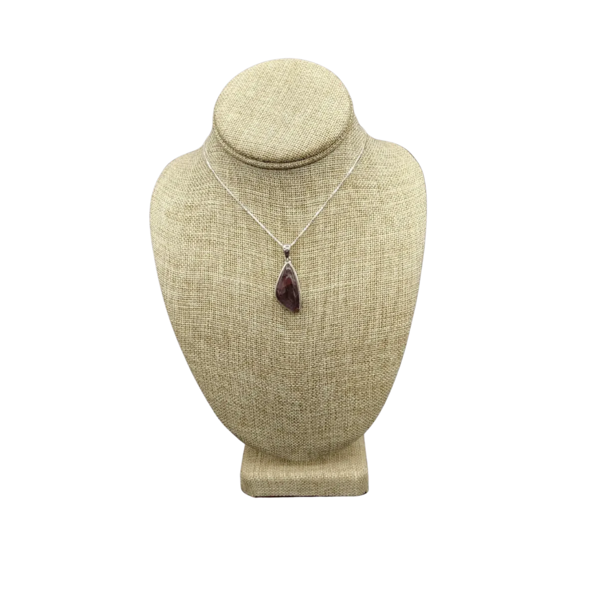 This is the front view 0f Cacoxenite Amethyst Pendat and sterling chain