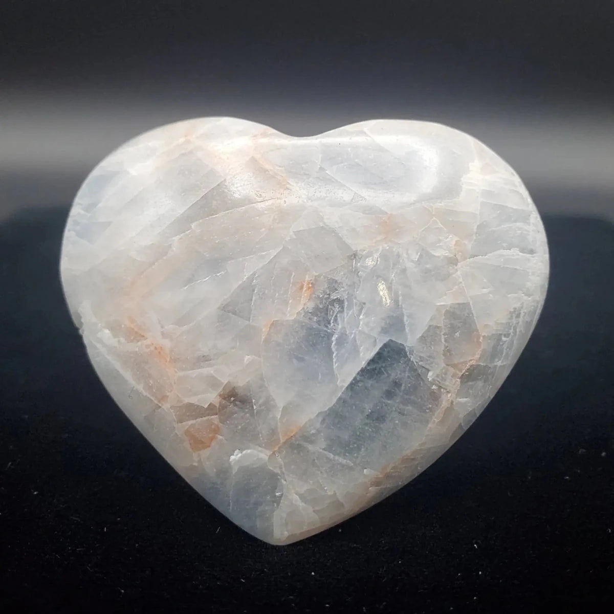 Calcite Carved Heart Polished 2 inch Blue