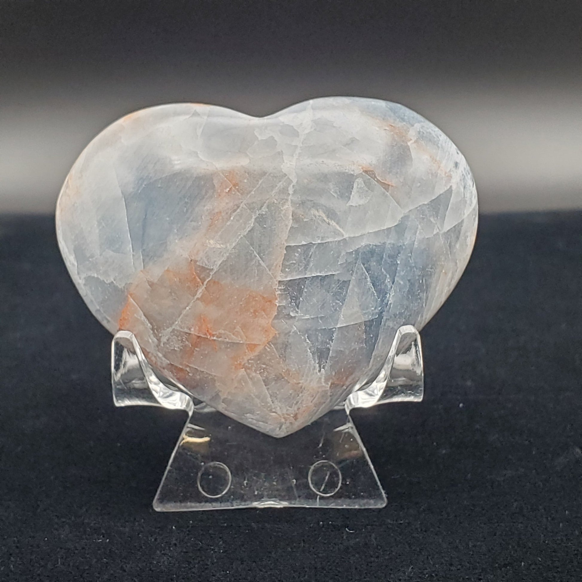 Calcite Carved Heart Polished 2 inch Blue