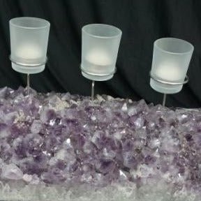 Candle Holder Amethyst Crystal Geode Candelabra 7 Candles