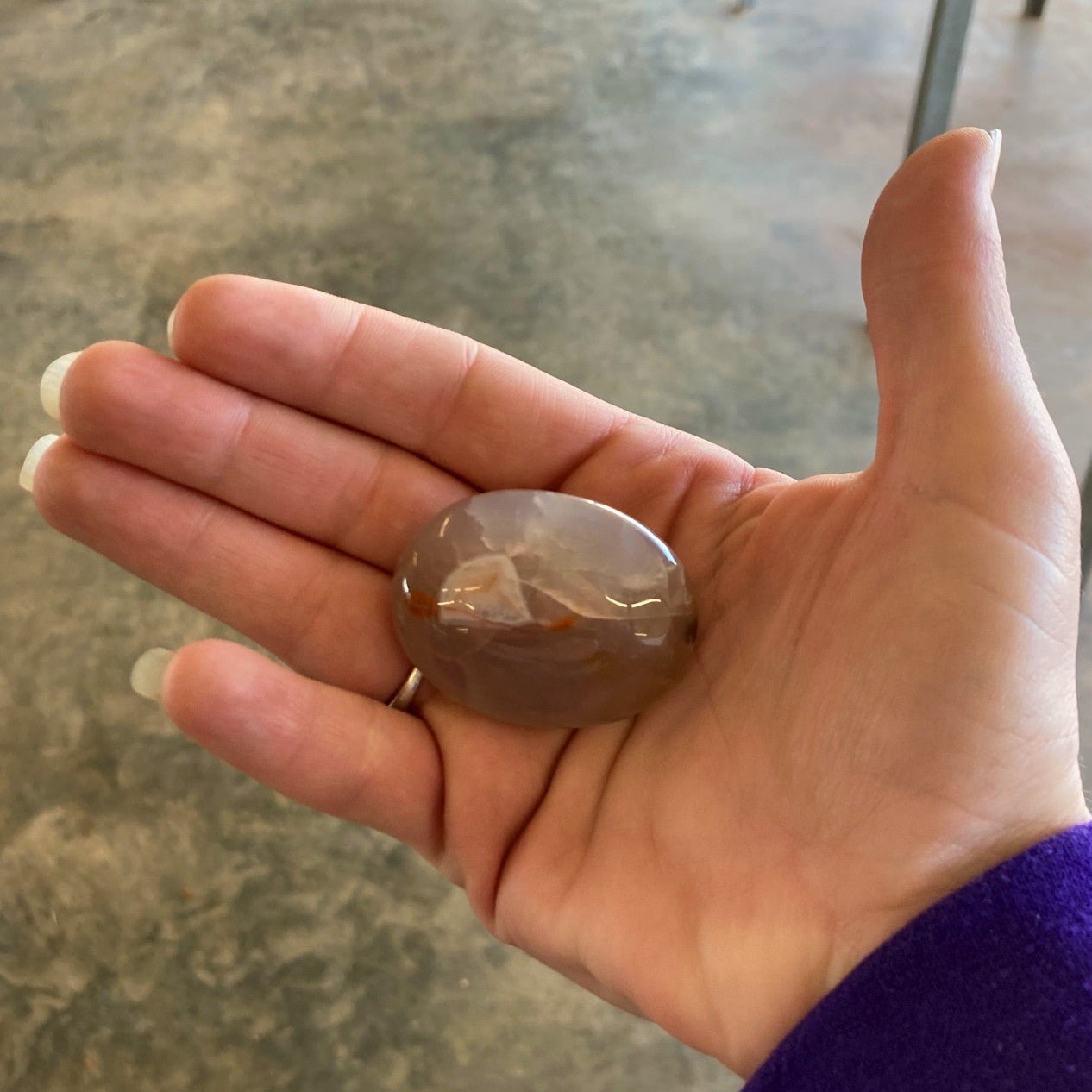 Carnelian Palm Stone Oval Shaped