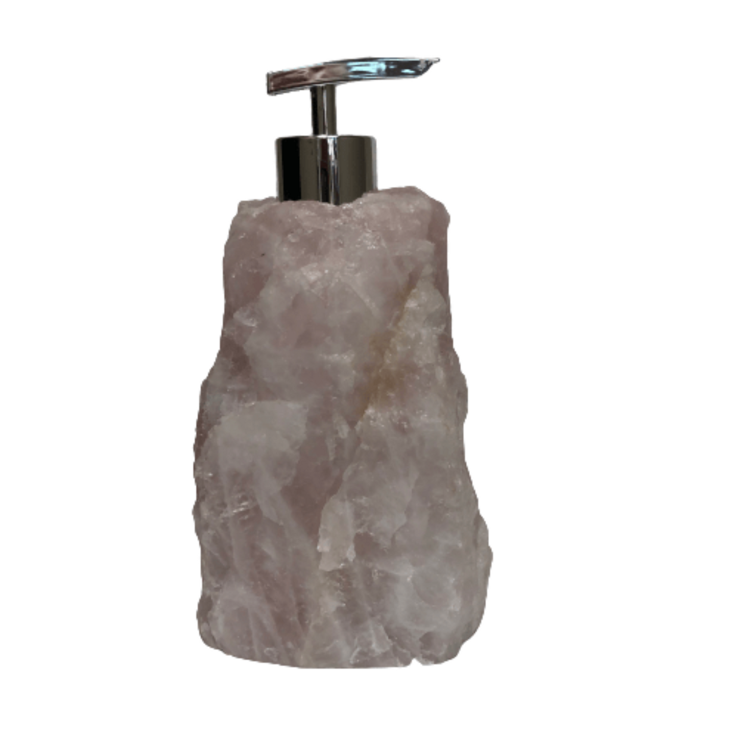 Carved Rose Quartz Lotion Soap Dispenser