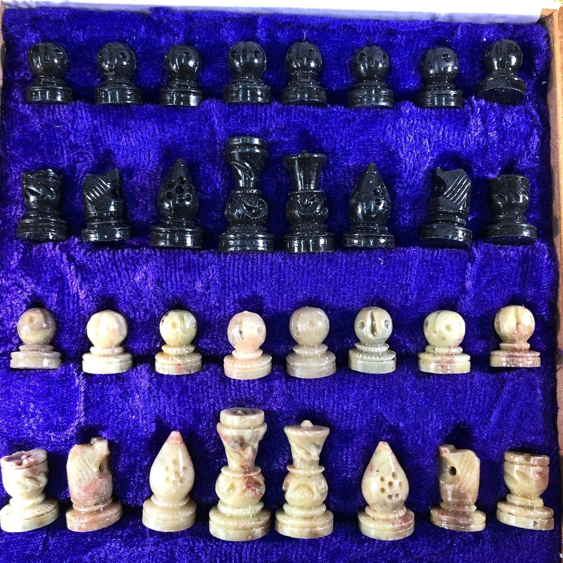 Carved Soapstone Chess Set 8 Inch Gift Idea