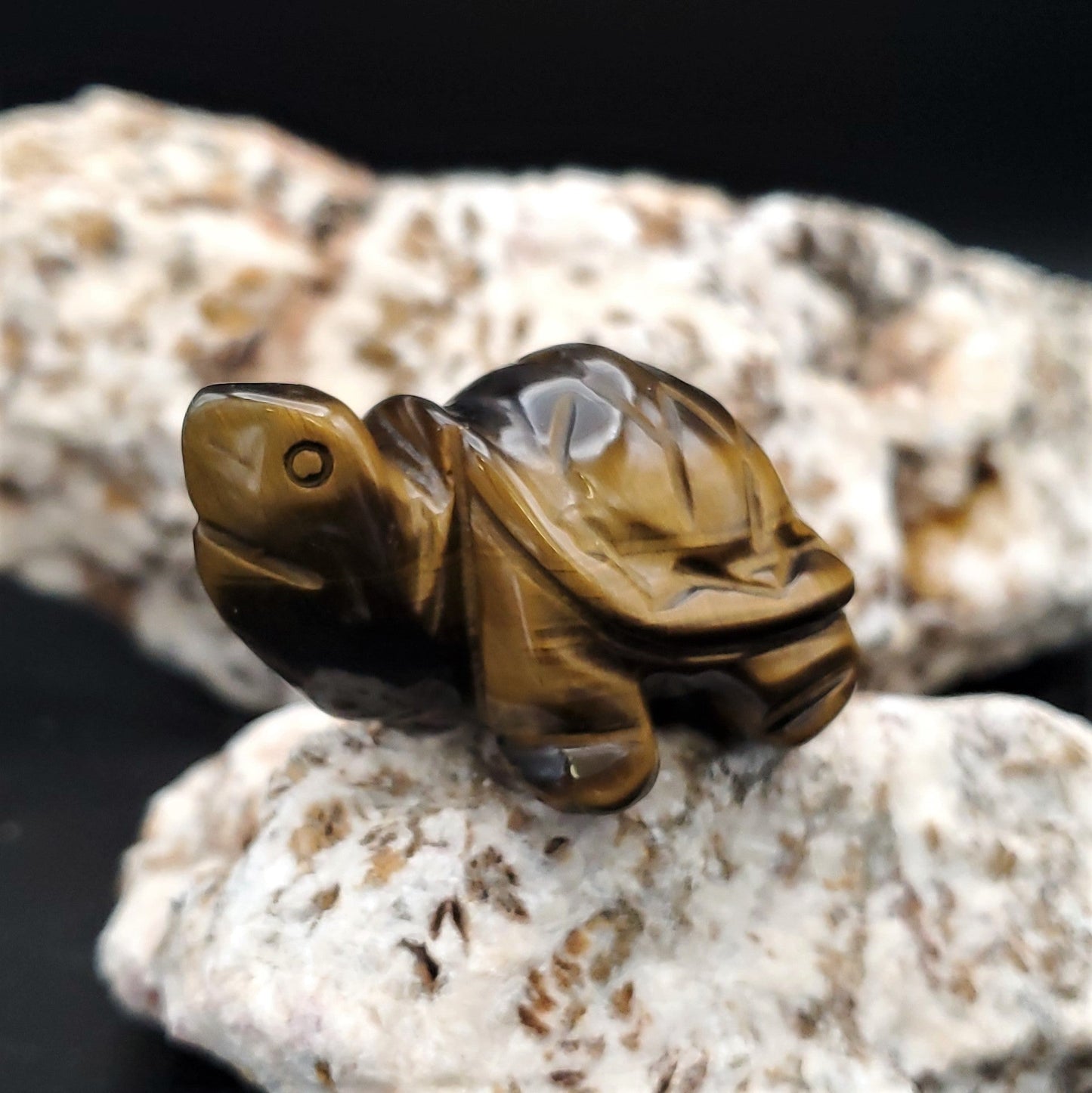 Carved Stone Animal Figurine 2 - inch Mineral Turtle Aventurine Howlite Labradorite Obsidian Opalite Quartz