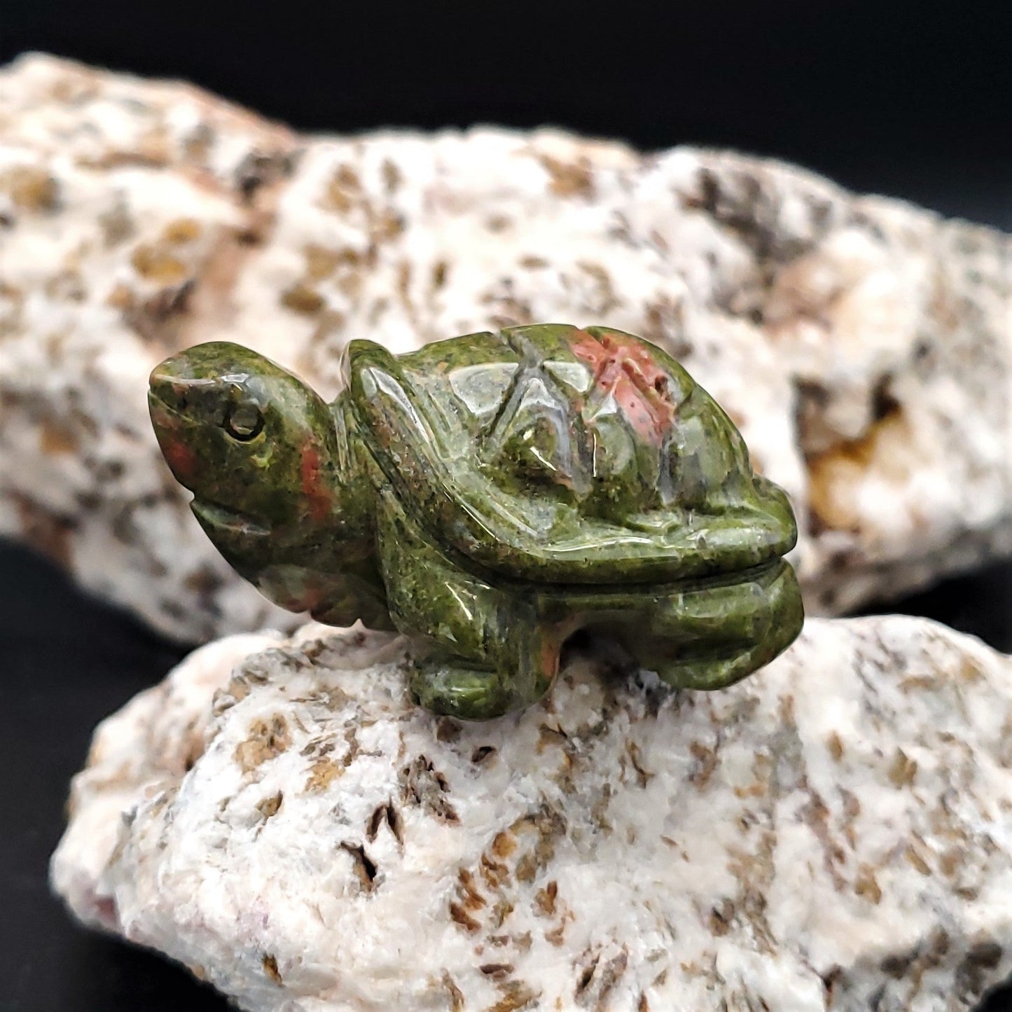 Carved Stone Animal Figurine 2 - inch Mineral Turtle Aventurine Howlite Labradorite Obsidian Opalite Quartz