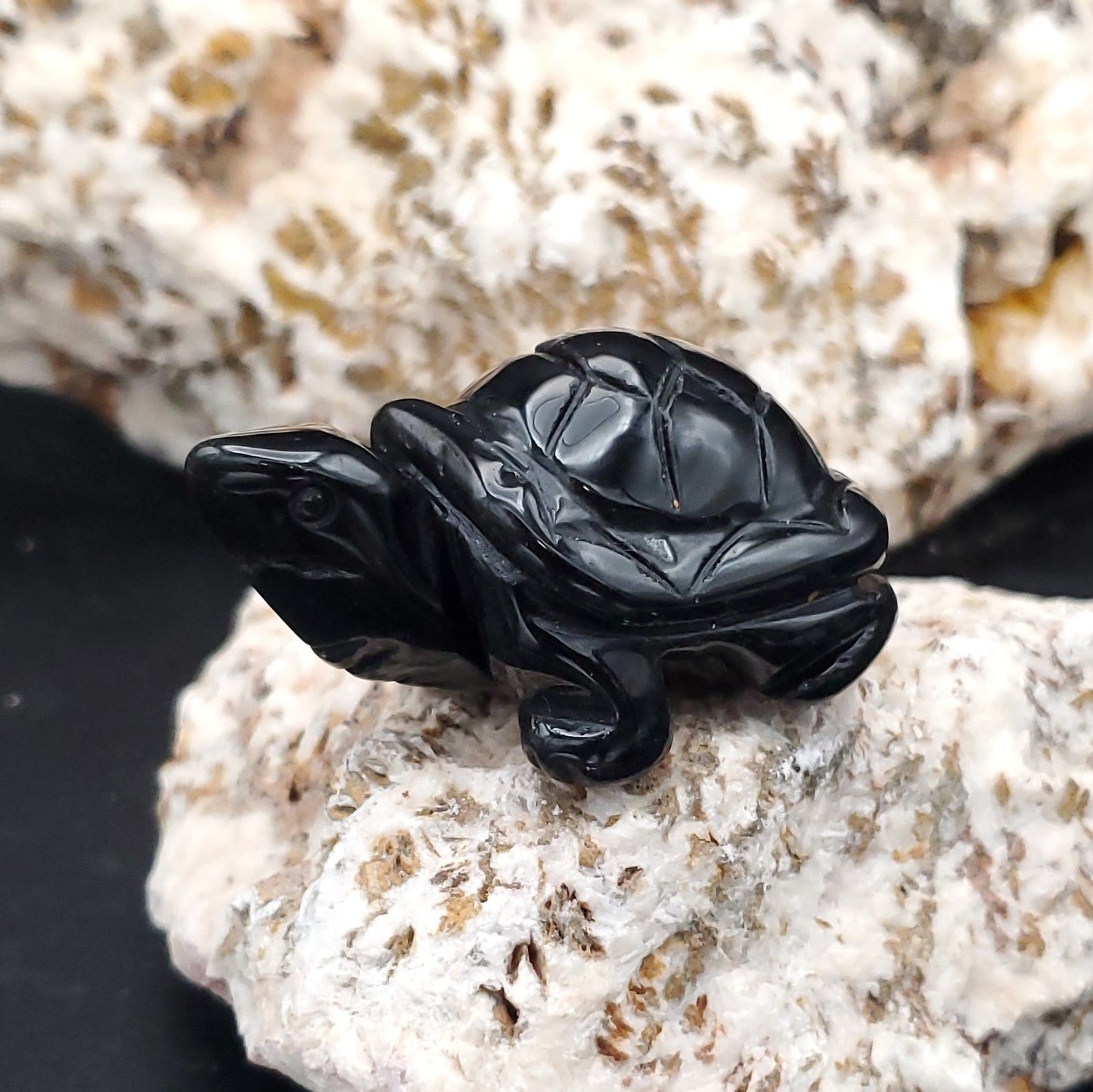 Carved Stone Animal Figurine 2 - inch Mineral Turtle Aventurine Howlite Labradorite Obsidian Opalite Quartz