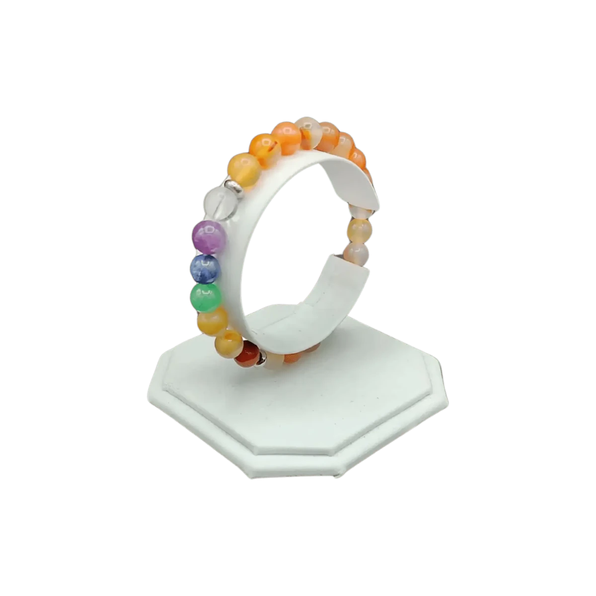 This is the side view of this chakra bracelet