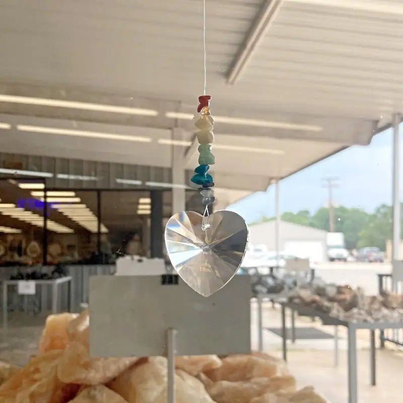 Chakra Sun Catcher hanging