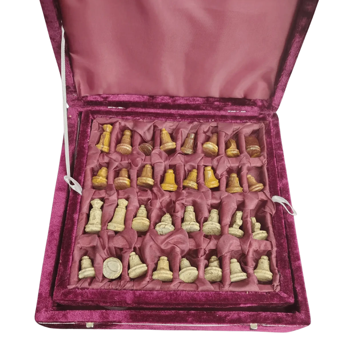 This is a close up of the chess pieces