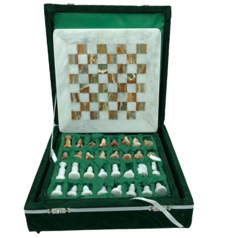 Chess Set Carved Onyx 8 Inch