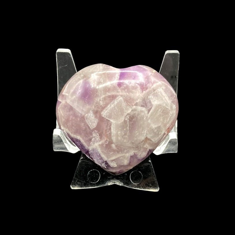 Chevron Amethyst Heart Crystal Rock Specimen