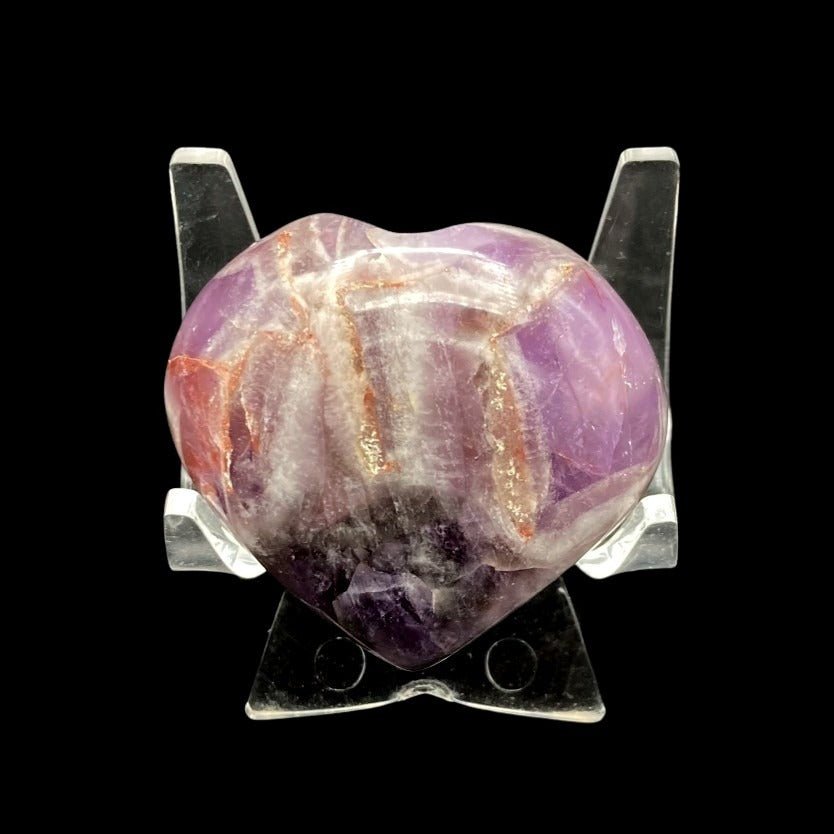 Chevron Amethyst Heart Crystal Rock Specimen