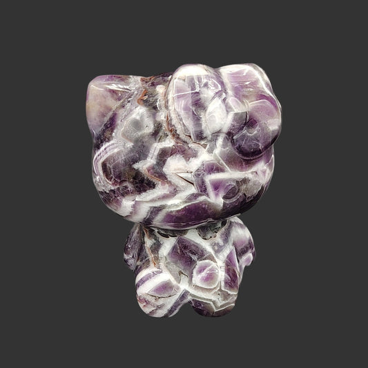 This is the front side of this chevron amethyst hello kitty figurine.