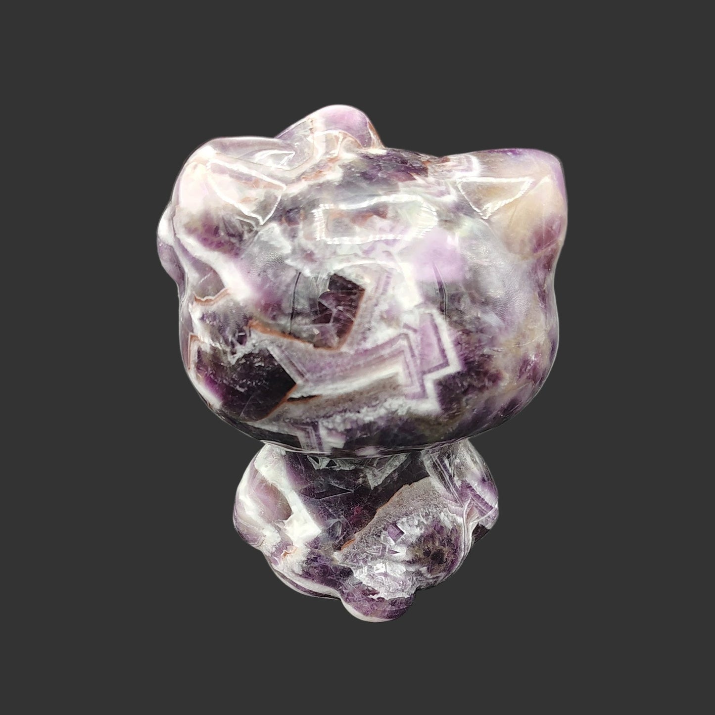 This is the back side of this chevron amethyst hello kitty figurine.