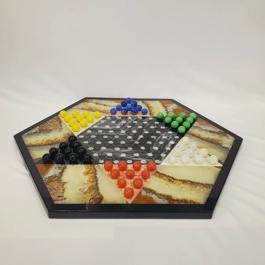 Chinese Checkers Natural Stone Marble Onyx Agate