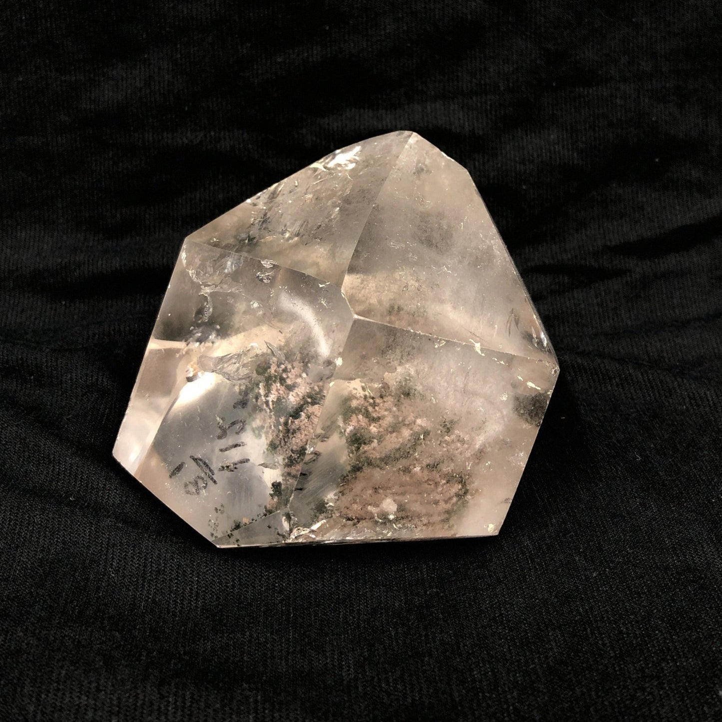 Chlorite Included Crystal Point 4 Inch Tall Crystal Quartz Brazil