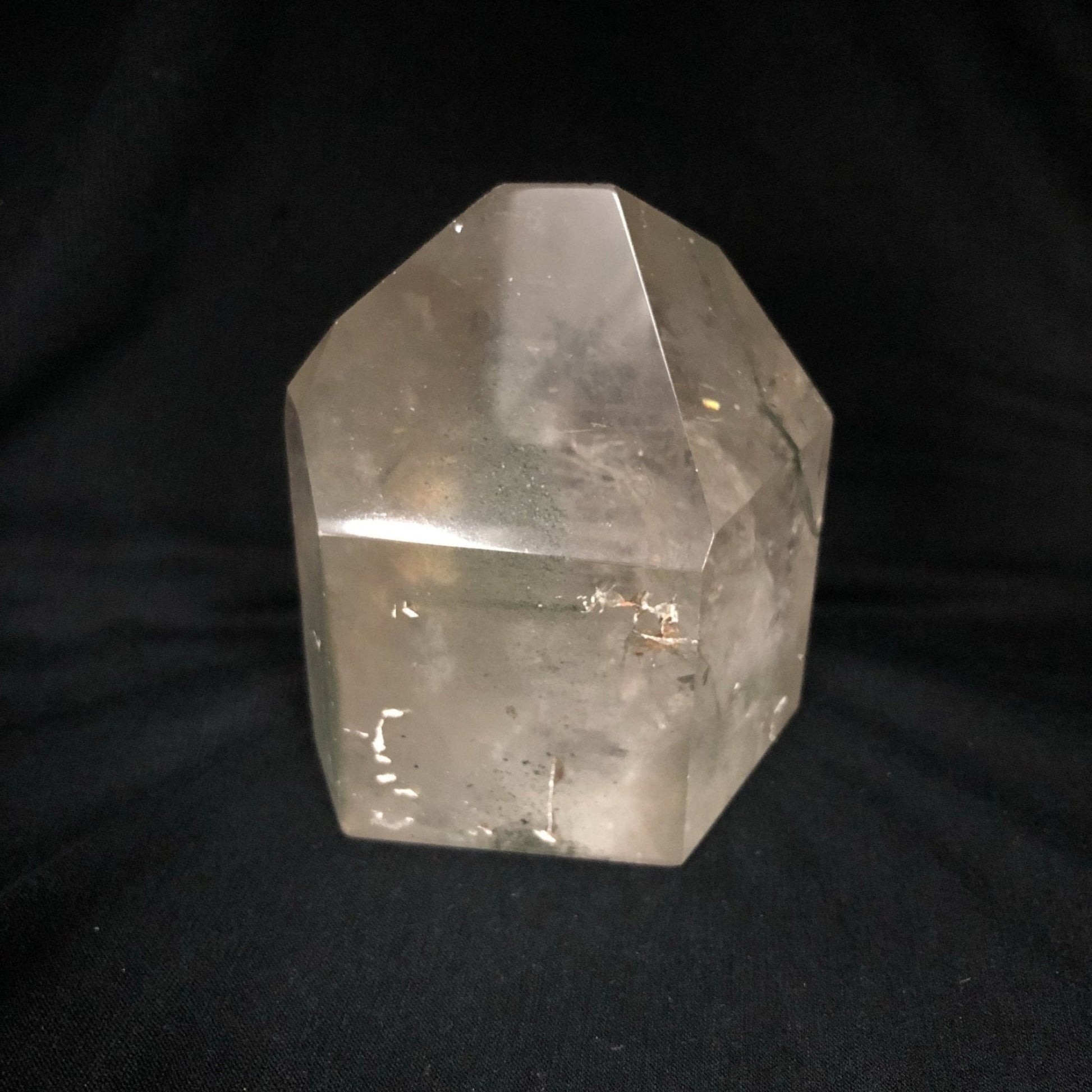 Chlorite Included Quartz Crystal Polished Point Purifying Stone