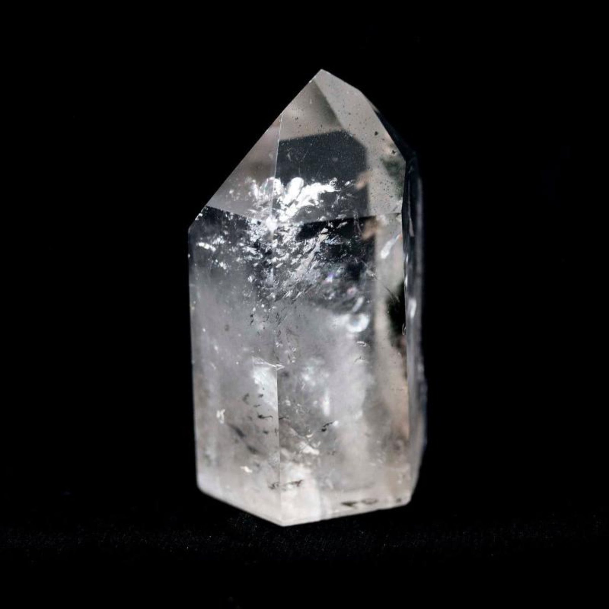 Chlorite Inclusion Quartz Brazilian Crystal Point Cut And Polished Rock